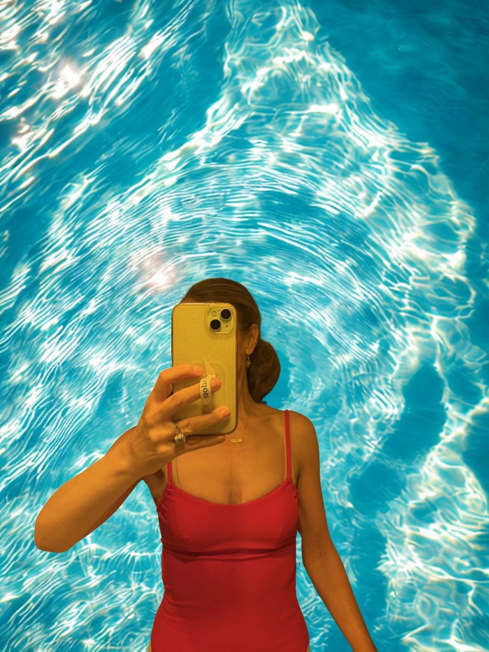 Berlook Ribbed One Piece Swimsuit Red